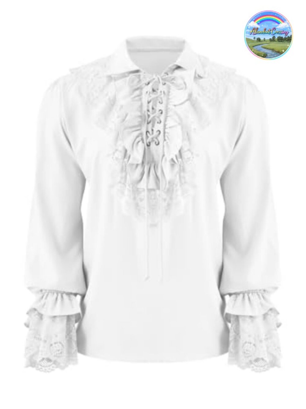 Men's Pirate Shirt Ruffle Renaissance Steampunk Medieval Costume Top